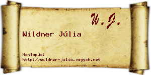 Wildner Júlia névjegykártya