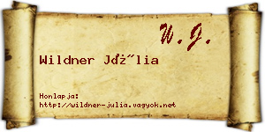 Wildner Júlia névjegykártya